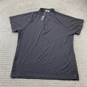 COOFANDY Polo Shirt Men Extra Large XL Gray Striped Polyamide New w Tag Wrinkled